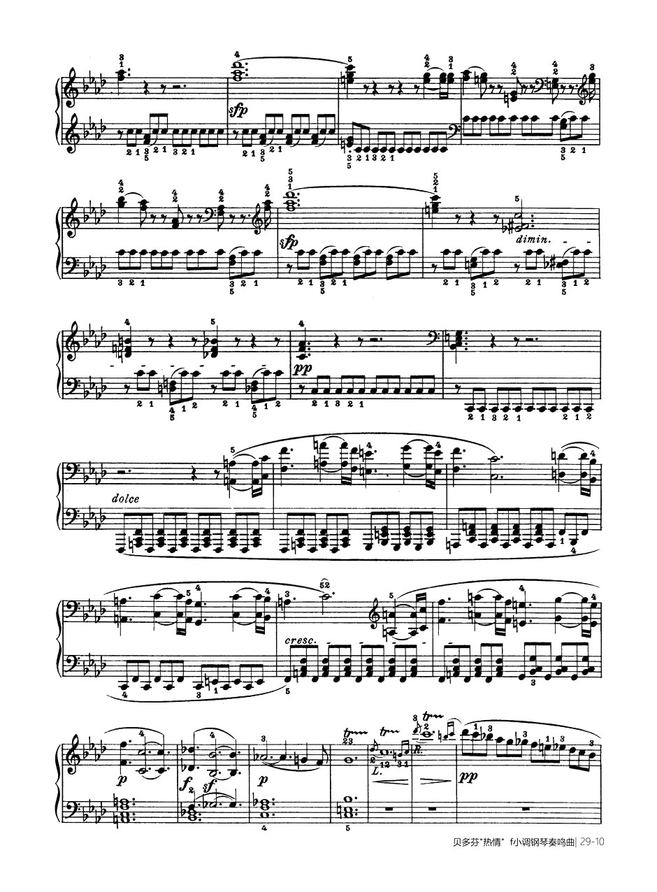 热情奏鸣曲-作品57号(第二十三钢琴奏鸣曲)-贝多芬-beethoven