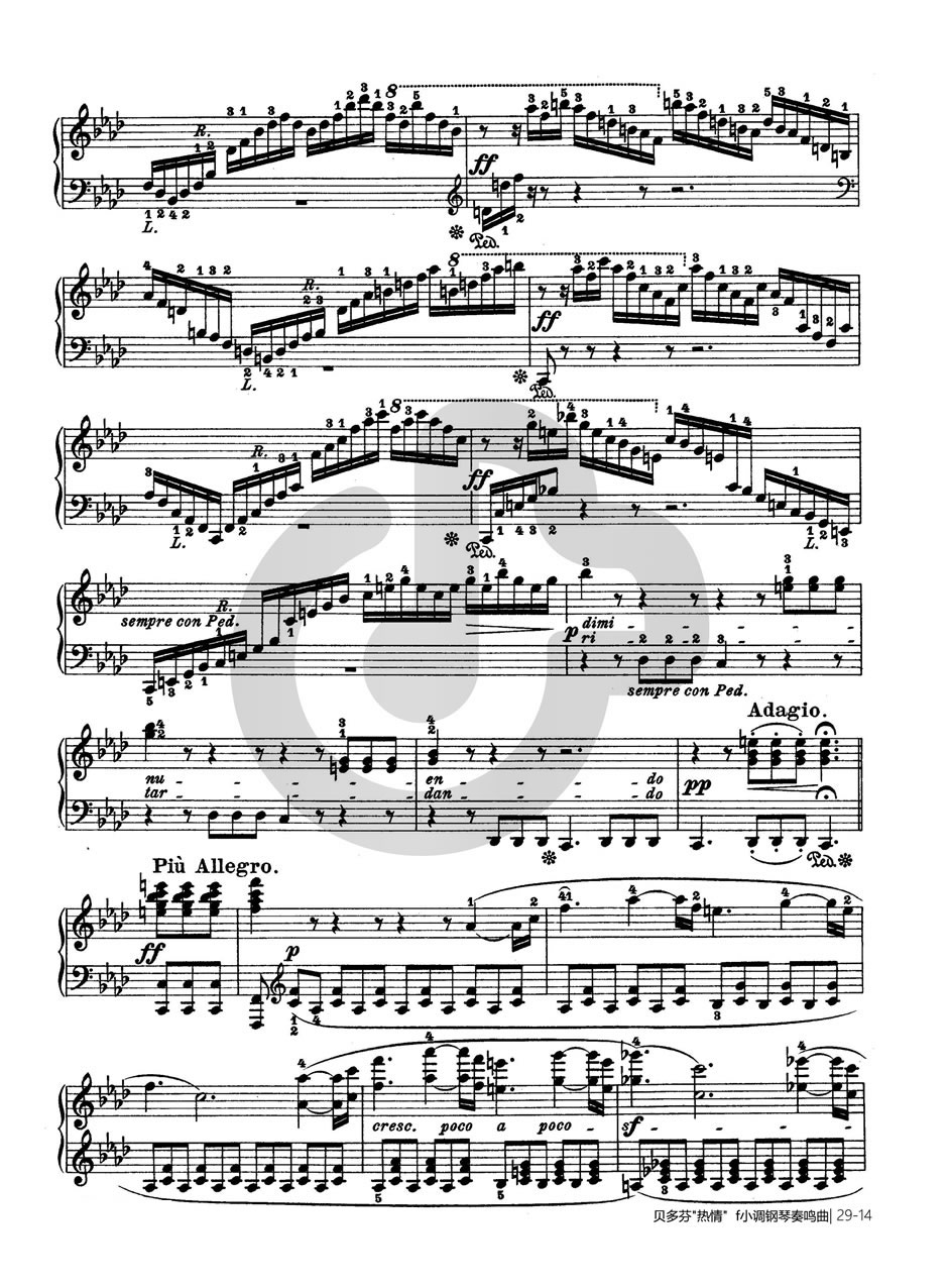 热情奏鸣曲-作品57号(第二十三钢琴奏鸣曲)-贝多芬-beethoven