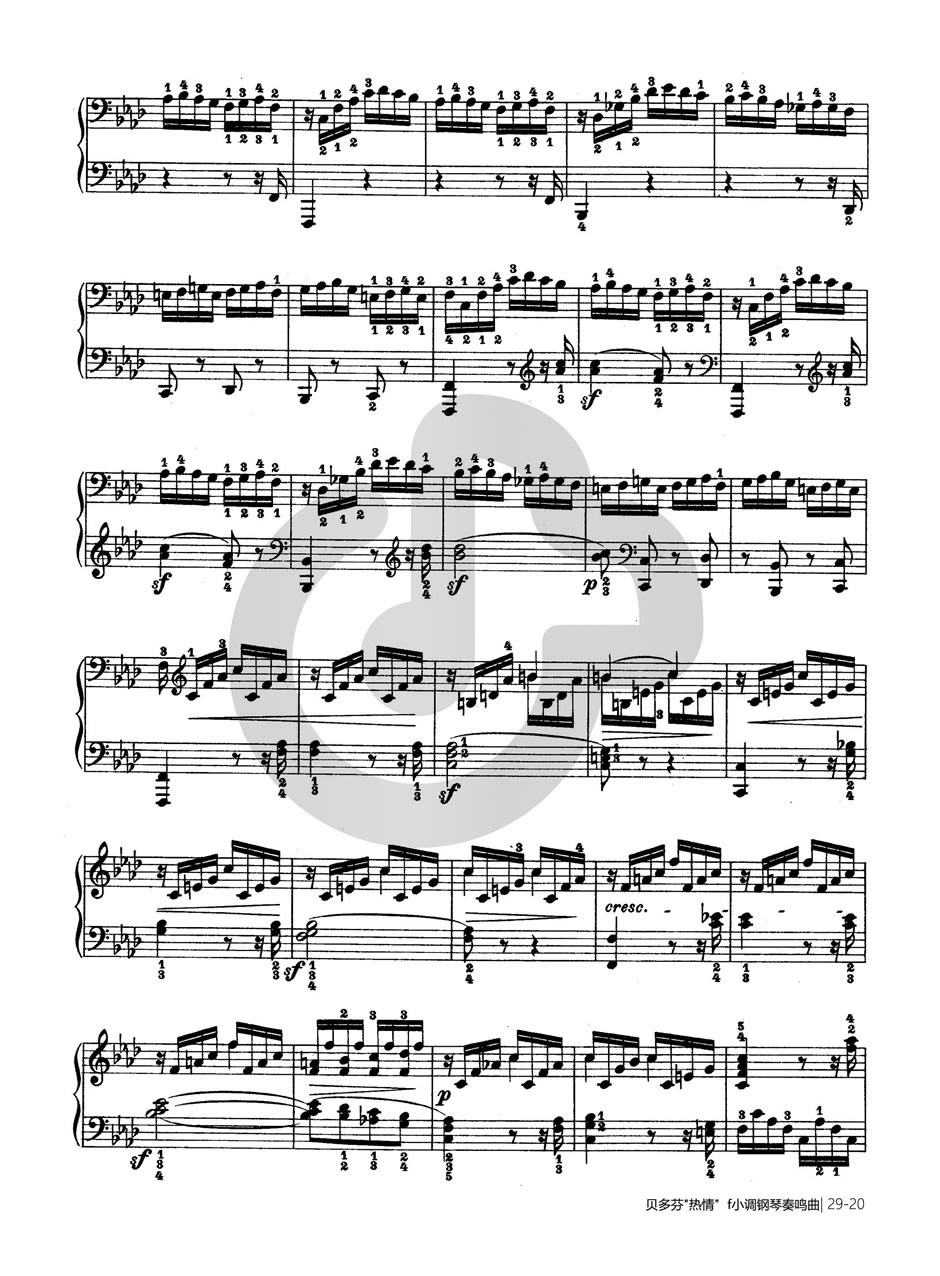 热情奏鸣曲-作品57号(第二十三钢琴奏鸣曲)-贝多芬-beethoven