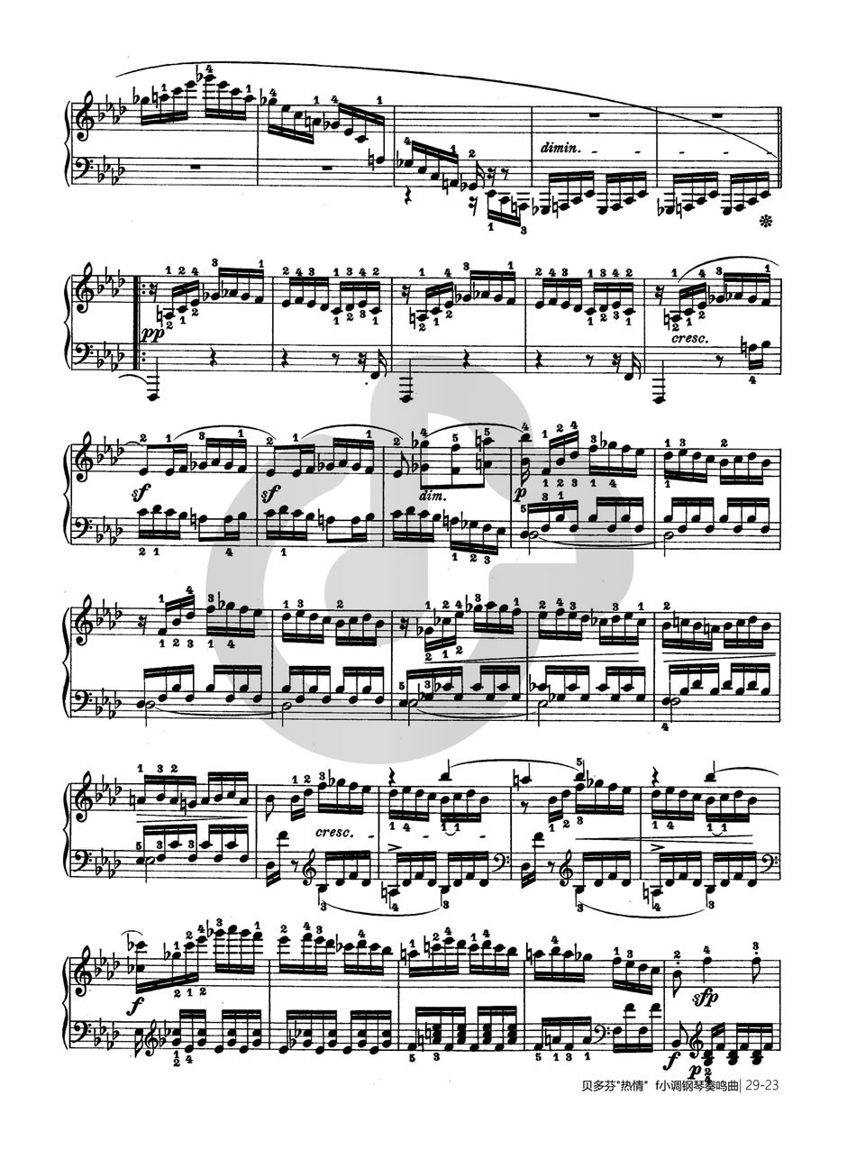 热情奏鸣曲-作品57号(第二十三钢琴奏鸣曲)-贝多芬-beethoven