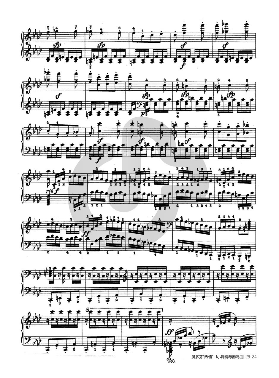 热情奏鸣曲-作品57号(第二十三钢琴奏鸣曲)-贝多芬-beethoven