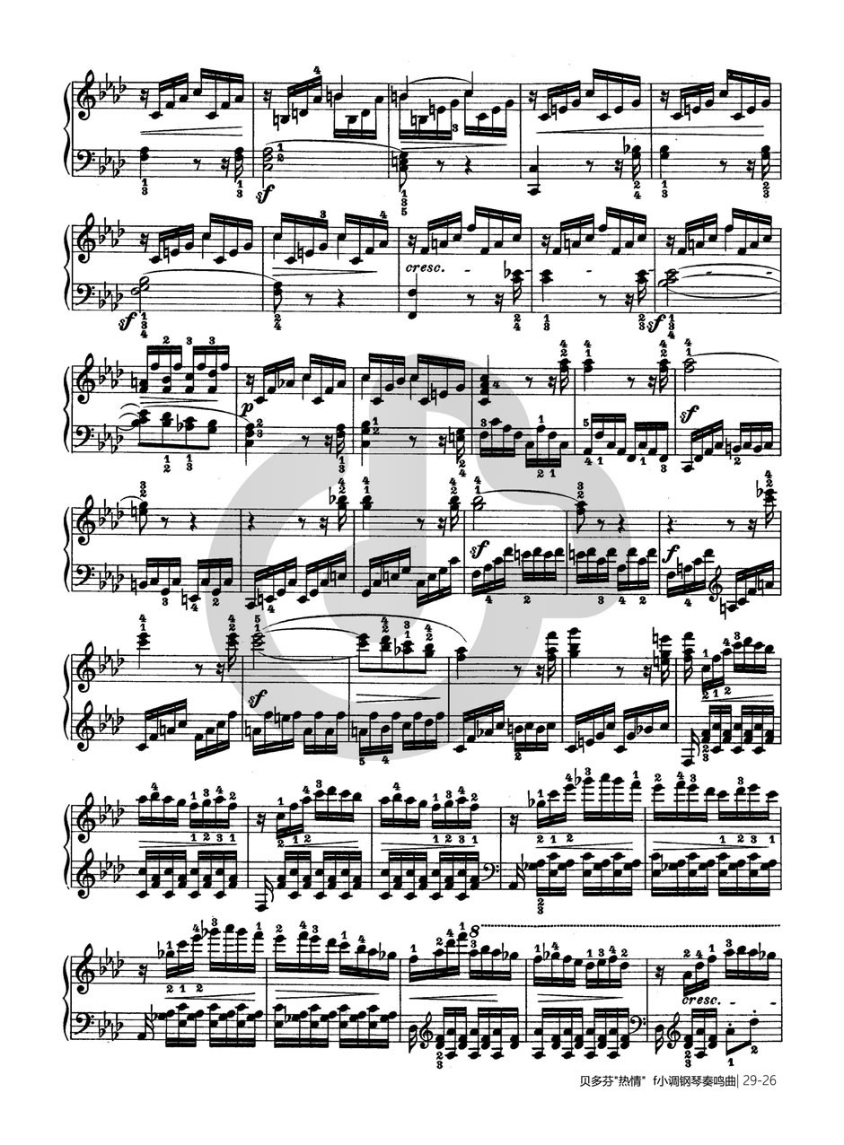 热情奏鸣曲-作品57号(第二十三钢琴奏鸣曲)-贝多芬-beethoven