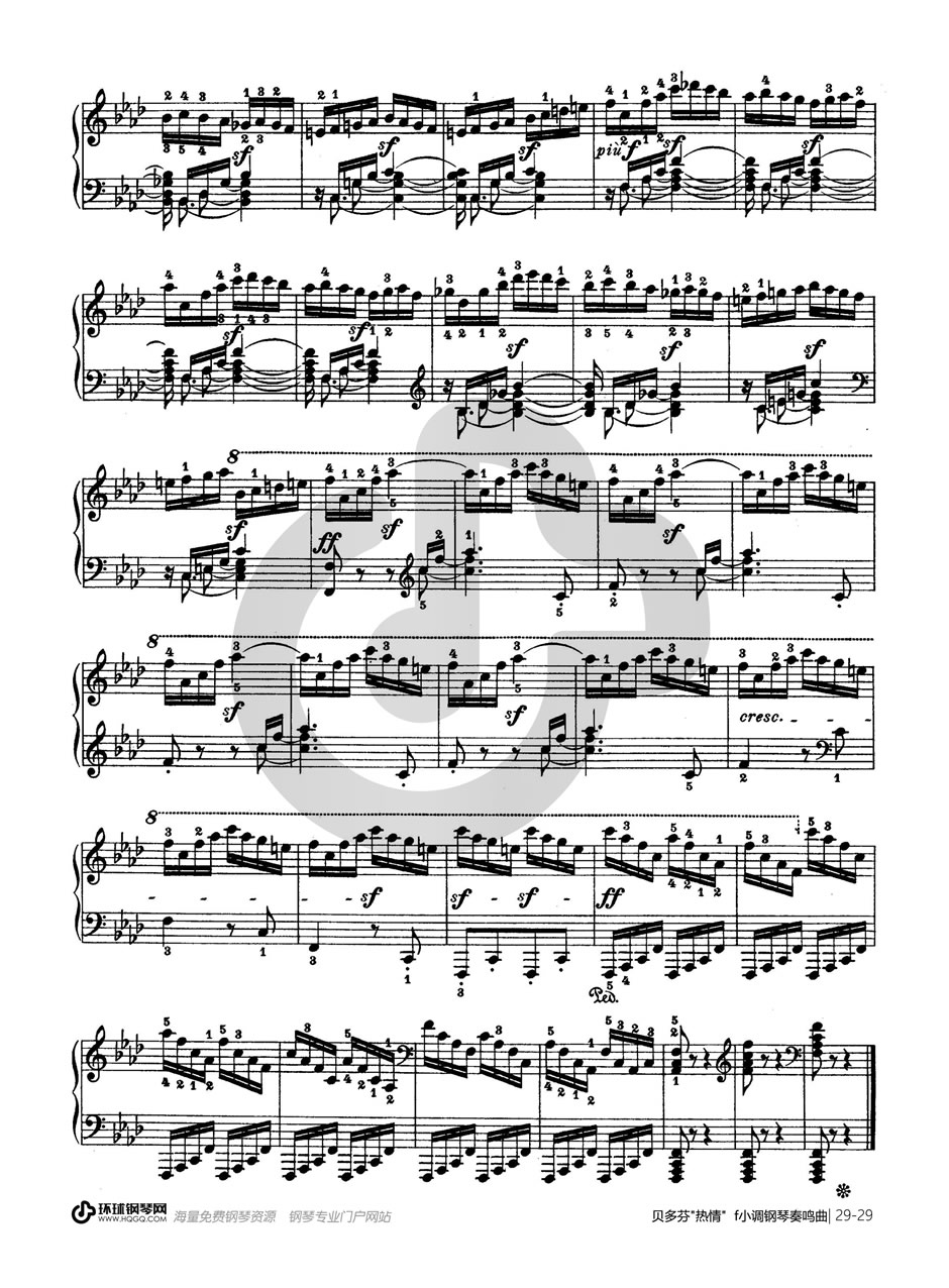 热情奏鸣曲-作品57号(第二十三钢琴奏鸣曲)-贝多芬-beethoven