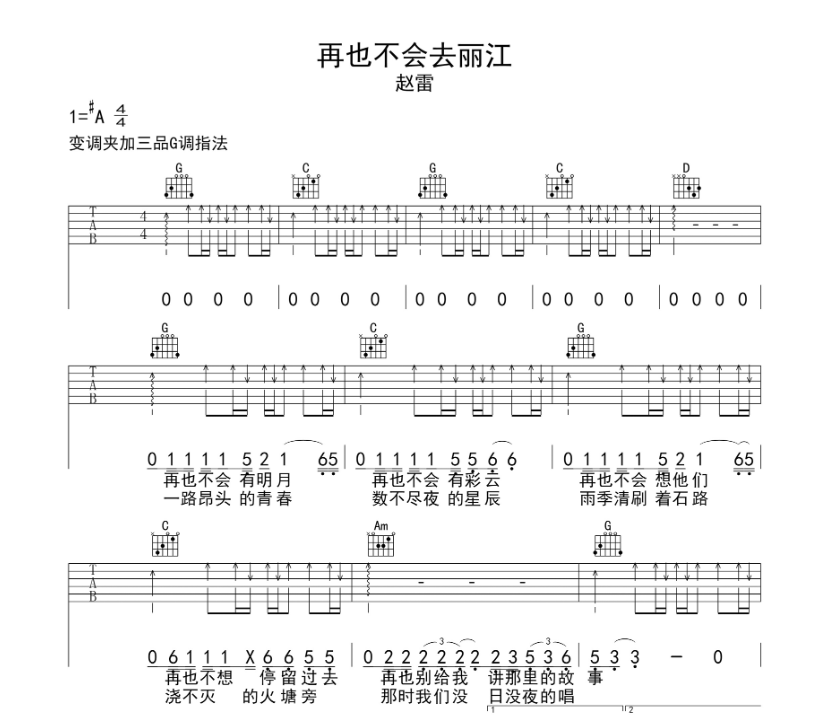 赵雷《再也不会去丽江》